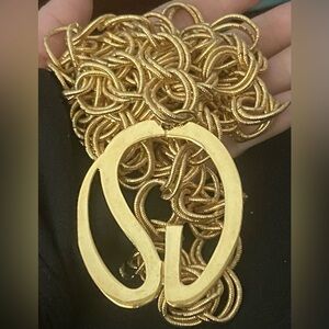 ST. JOHN Gold Tone Adjustable SIGNATURE Chain Link Belt